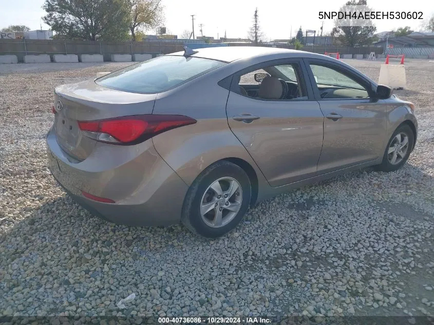 2014 Hyundai Elantra Se VIN: 5NPDH4AE5EH530602 Lot: 40736086