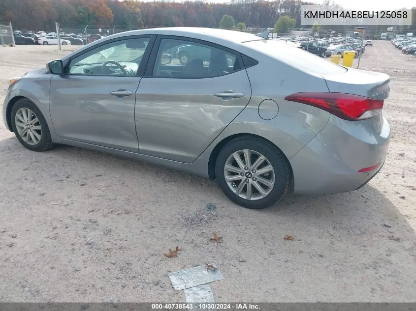 2014 Hyundai Elantra Se VIN: KMHDH4AE8EU125058 Lot: 40738543