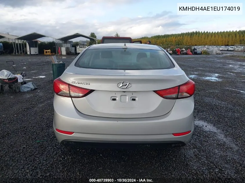 2014 Hyundai Elantra Se VIN: KMHDH4AE1EU174019 Lot: 40739903