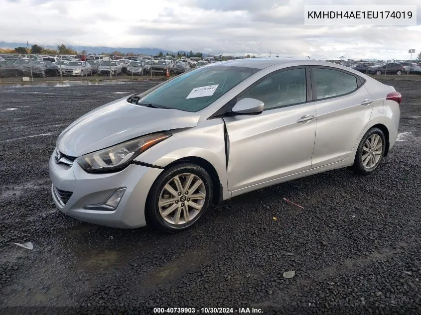 KMHDH4AE1EU174019 2014 Hyundai Elantra Se