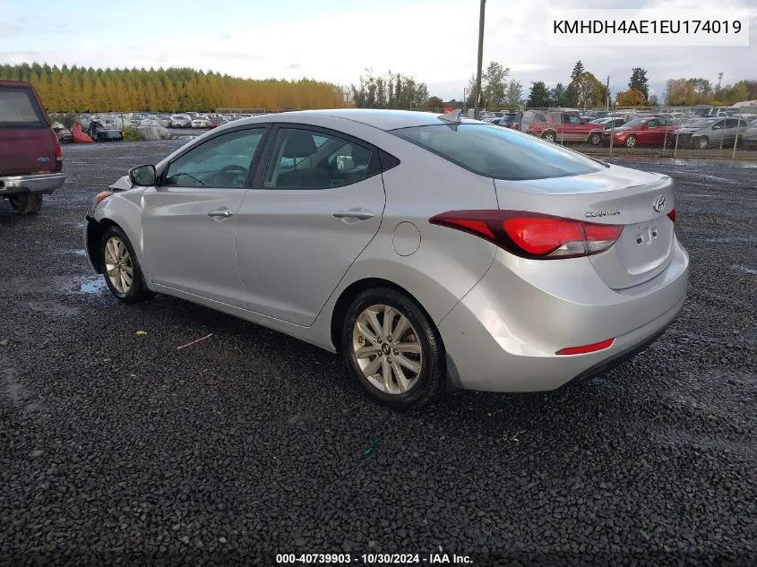 2014 Hyundai Elantra Se VIN: KMHDH4AE1EU174019 Lot: 40739903