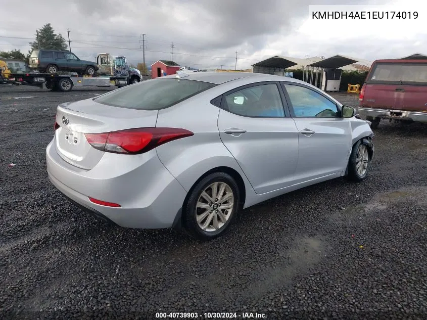 KMHDH4AE1EU174019 2014 Hyundai Elantra Se