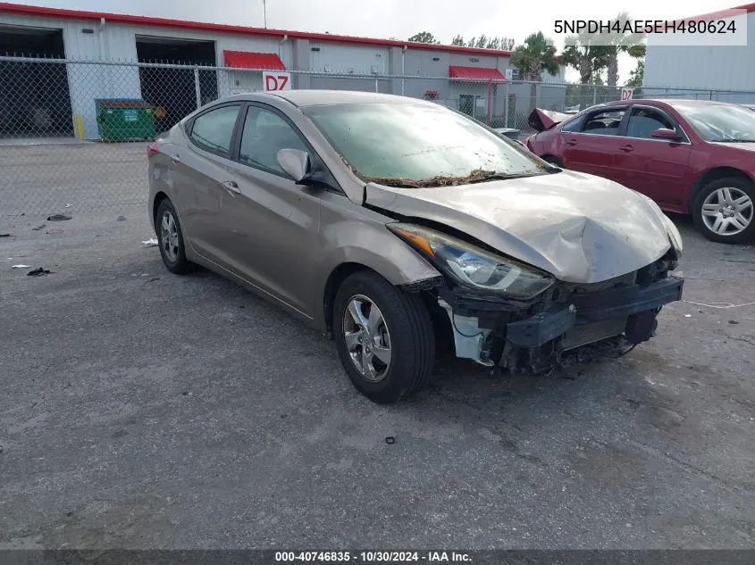 2014 Hyundai Elantra Se VIN: 5NPDH4AE5EH480624 Lot: 40746835