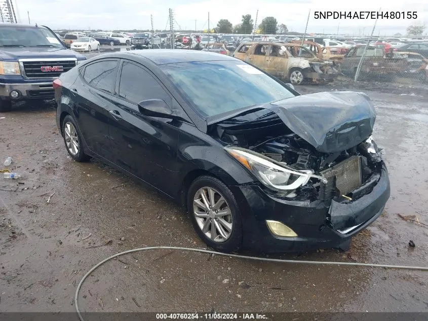 2014 Hyundai Elantra Se VIN: 5NPDH4AE7EH480155 Lot: 40760254