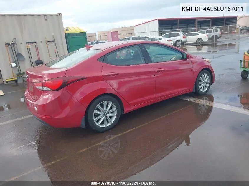 2014 Hyundai Elantra Se VIN: KMHDH4AE5EU167011 Lot: 40778510