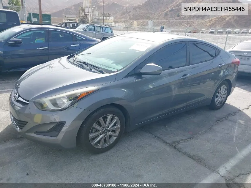 2014 Hyundai Elantra Se VIN: 5NPDH4AE3EH455446 Lot: 40780108