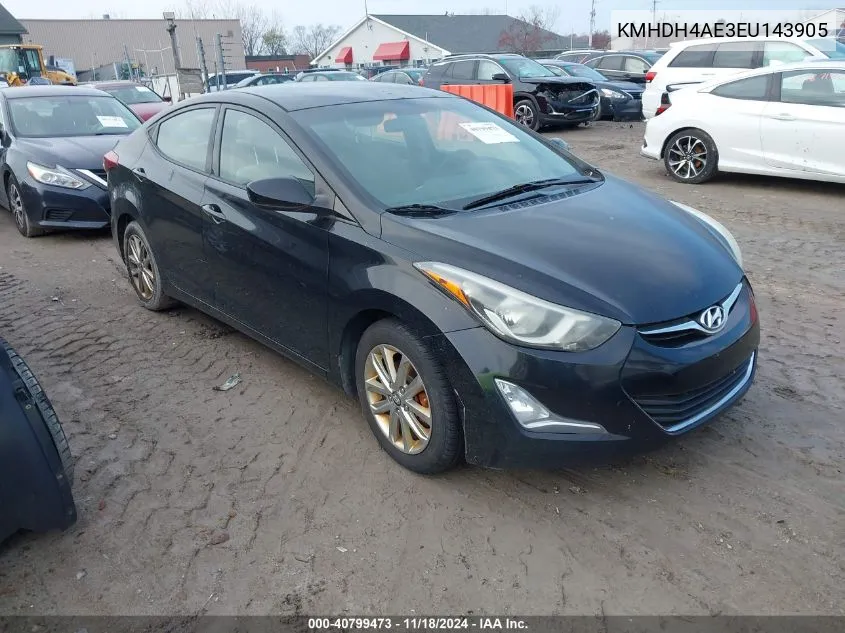 2014 Hyundai Elantra Se/Sport/Limited VIN: KMHDH4AE3EU143905 Lot: 40799473