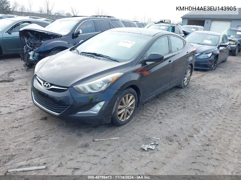 2014 Hyundai Elantra Se/Sport/Limited VIN: KMHDH4AE3EU143905 Lot: 40799473