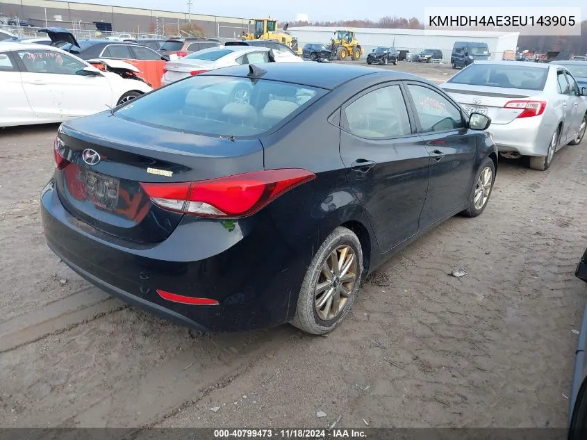 2014 Hyundai Elantra Se/Sport/Limited VIN: KMHDH4AE3EU143905 Lot: 40799473