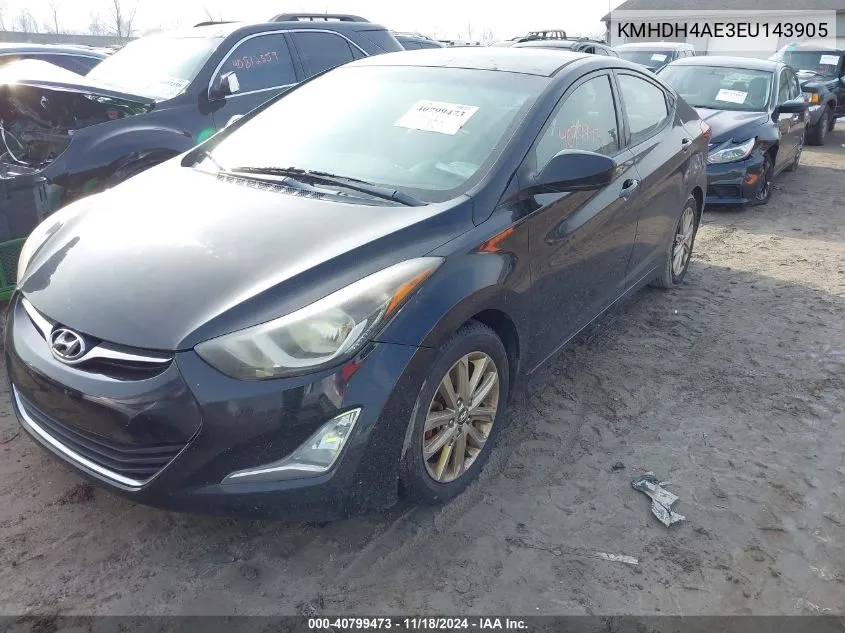 2014 Hyundai Elantra Se/Sport/Limited VIN: KMHDH4AE3EU143905 Lot: 40799473