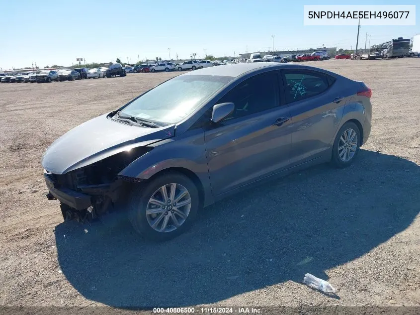 2014 Hyundai Elantra Se VIN: 5NPDH4AE5EH496077 Lot: 40806500