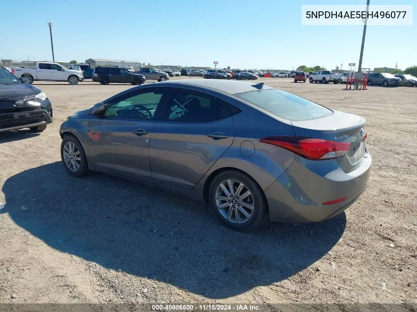 2014 Hyundai Elantra Se VIN: 5NPDH4AE5EH496077 Lot: 40806500