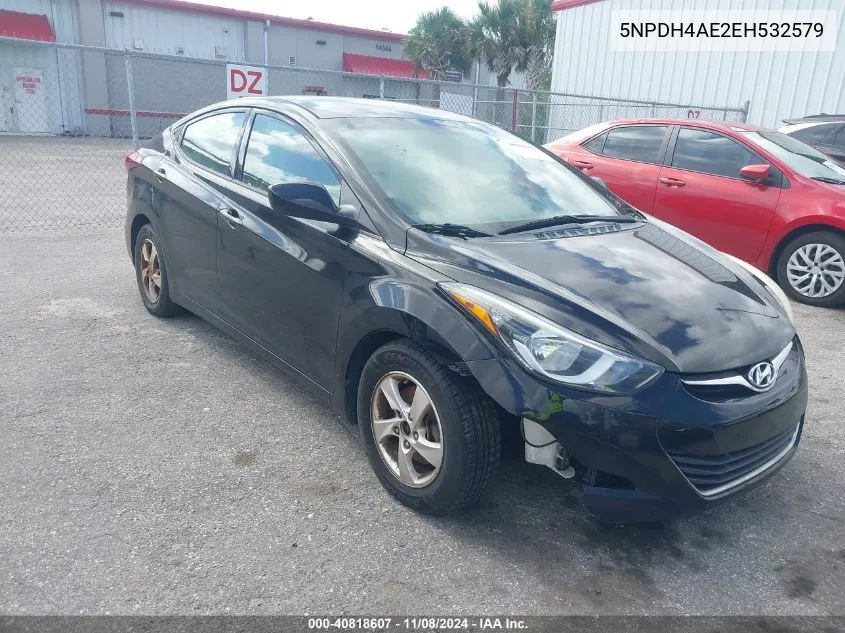 2014 Hyundai Elantra Se VIN: 5NPDH4AE2EH532579 Lot: 40818607