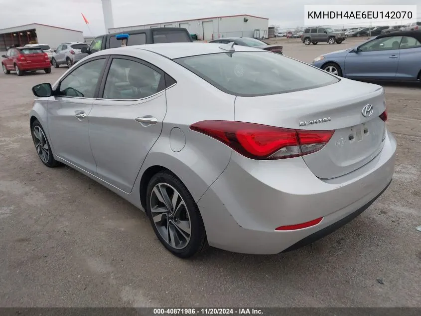 2014 Hyundai Elantra Limited VIN: KMHDH4AE6EU142070 Lot: 40871986