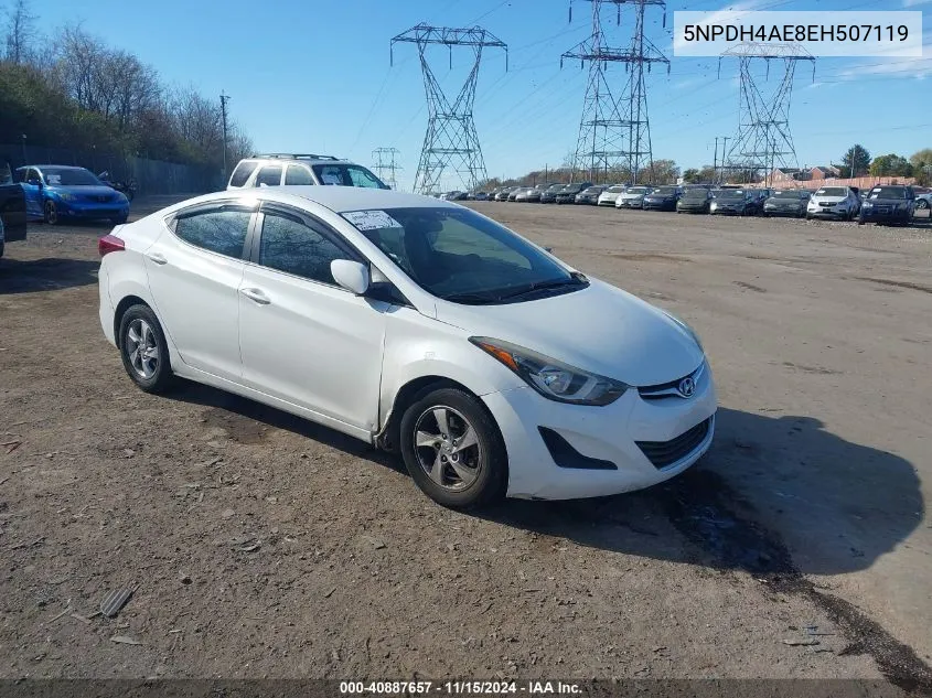 2014 Hyundai Elantra Se VIN: 5NPDH4AE8EH507119 Lot: 40887657