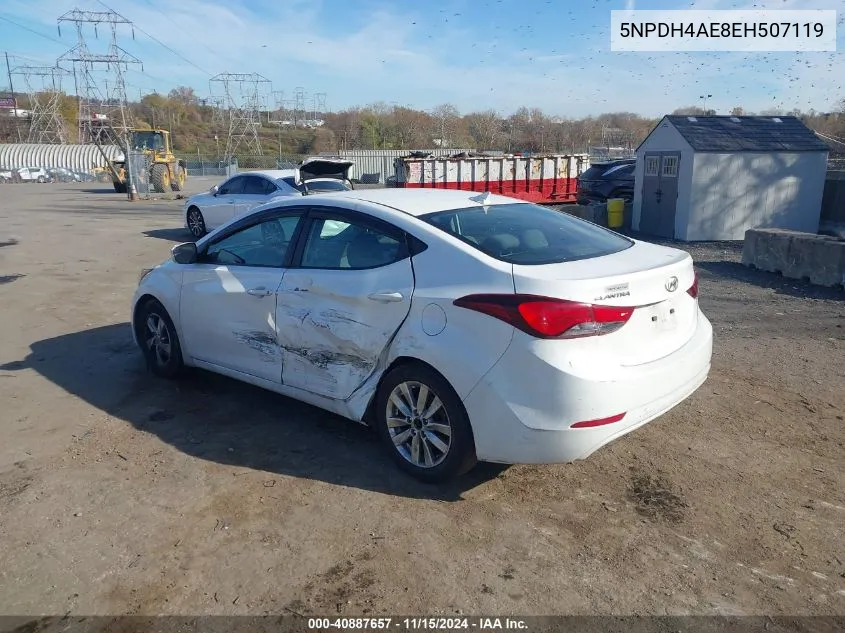 2014 Hyundai Elantra Se VIN: 5NPDH4AE8EH507119 Lot: 40887657