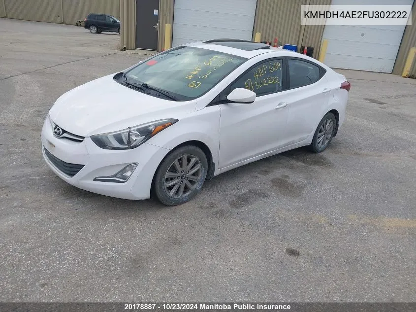 KMHDH4AE2FU302222 2015 Hyundai Elantra Gl