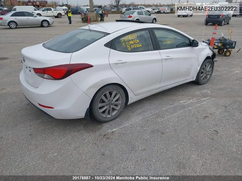 KMHDH4AE2FU302222 2015 Hyundai Elantra Gl