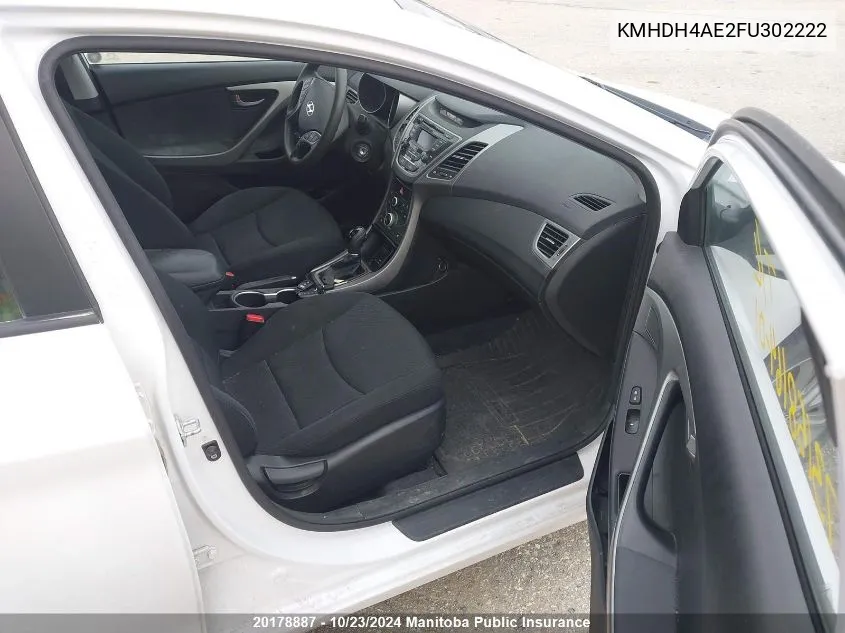 KMHDH4AE2FU302222 2015 Hyundai Elantra Gl