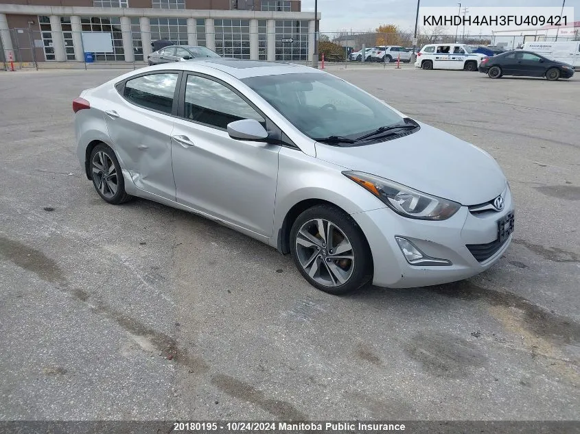 2015 Hyundai Elantra Gls VIN: KMHDH4AH3FU409421 Lot: 20180195