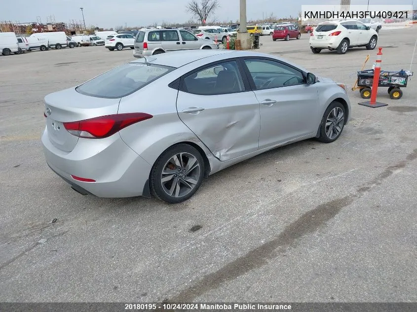 2015 Hyundai Elantra Gls VIN: KMHDH4AH3FU409421 Lot: 20180195