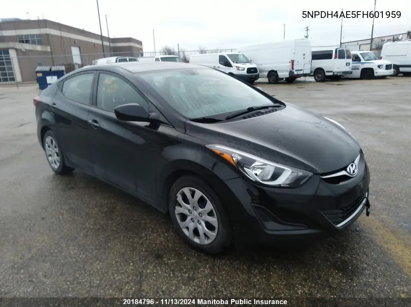 2015 Hyundai Elantra Gl VIN: 5NPDH4AE5FH601959 Lot: 20184796