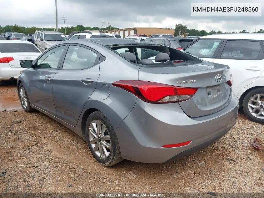 2015 Hyundai Elantra Se VIN: KMHDH4AE3FU248560 Lot: 39322783