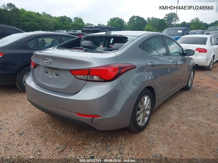 2015 Hyundai Elantra Se VIN: KMHDH4AE3FU248560 Lot: 39322783