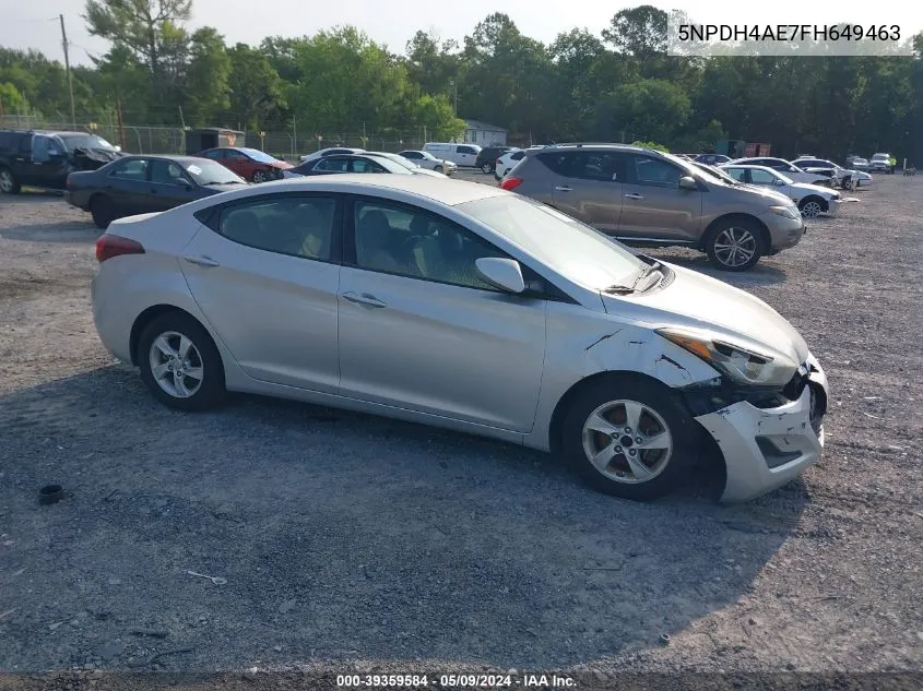 2015 Hyundai Elantra Se VIN: 5NPDH4AE7FH649463 Lot: 39359584