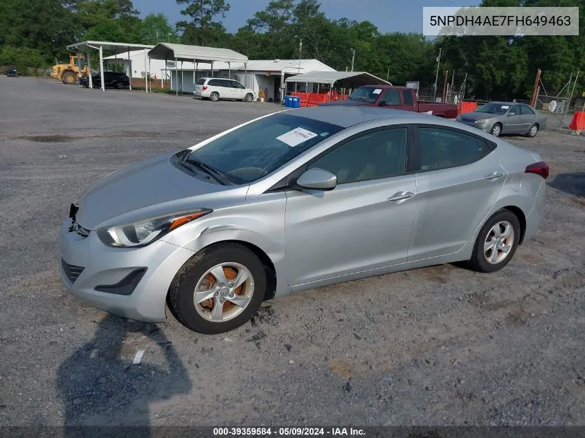 2015 Hyundai Elantra Se VIN: 5NPDH4AE7FH649463 Lot: 39359584