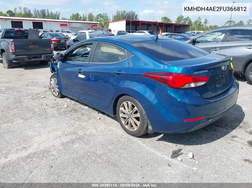 KMHDH4AE2FU366812 2015 Hyundai Elantra Se