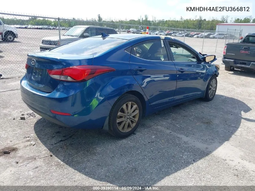 KMHDH4AE2FU366812 2015 Hyundai Elantra Se