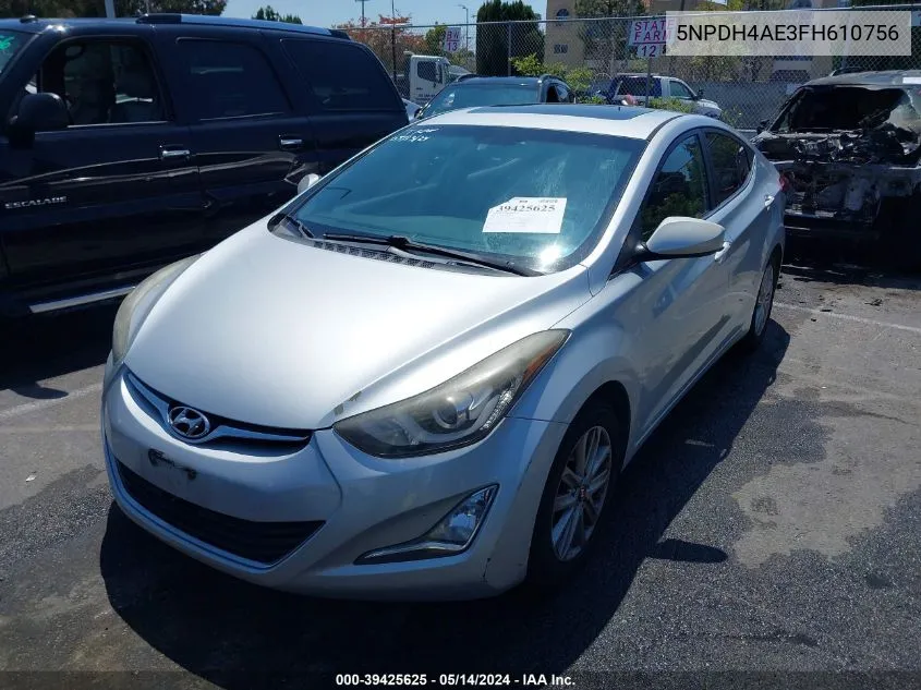 2015 Hyundai Elantra Se VIN: 5NPDH4AE3FH610756 Lot: 39425625