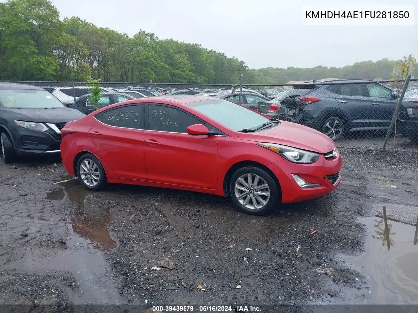 2015 Hyundai Elantra Se VIN: KMHDH4AE1FU281850 Lot: 39439579