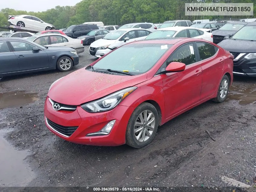 2015 Hyundai Elantra Se VIN: KMHDH4AE1FU281850 Lot: 39439579