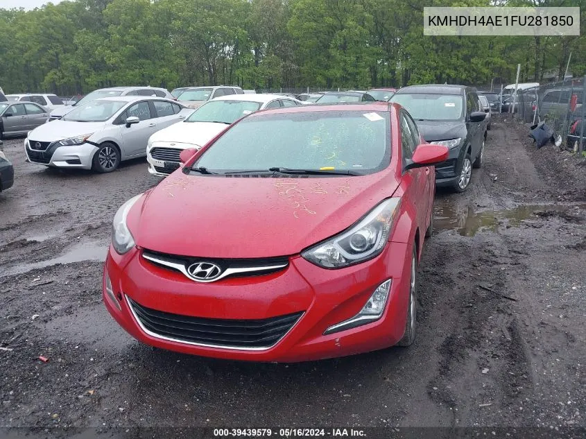 2015 Hyundai Elantra Se VIN: KMHDH4AE1FU281850 Lot: 39439579