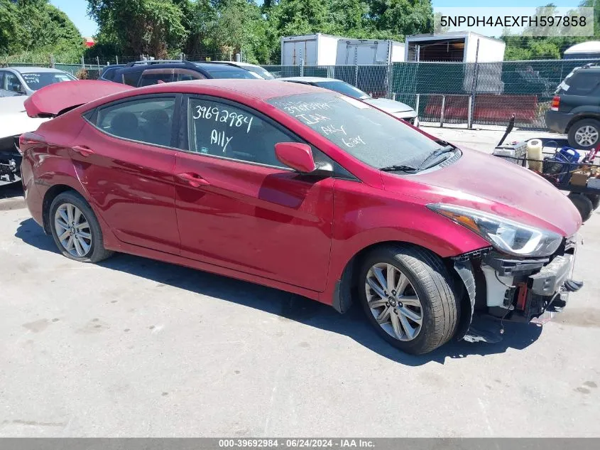 2015 Hyundai Elantra Se VIN: 5NPDH4AEXFH597858 Lot: 39692984