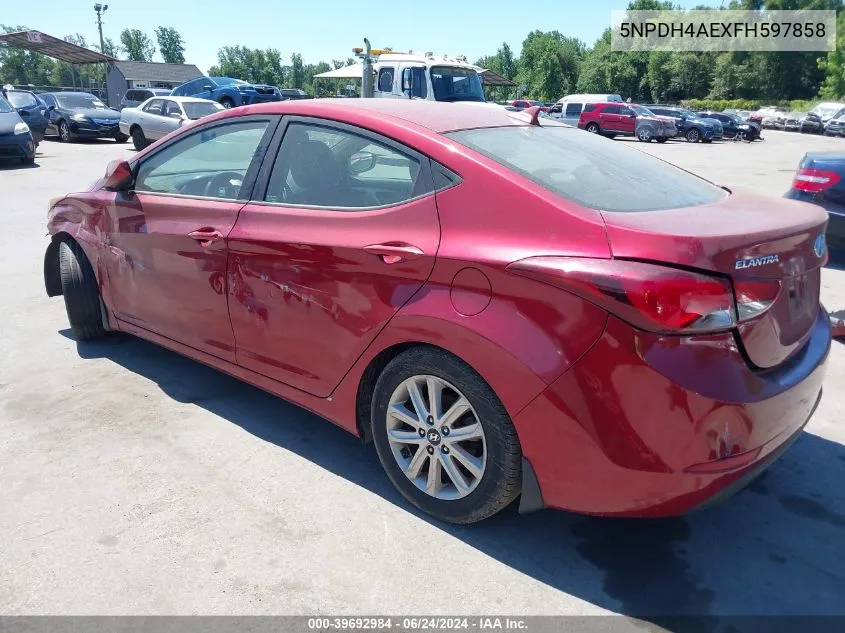 2015 Hyundai Elantra Se VIN: 5NPDH4AEXFH597858 Lot: 39692984