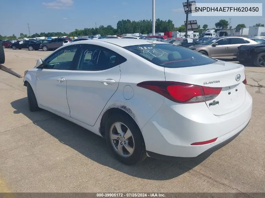 2015 Hyundai Elantra Se VIN: 5NPDH4AE7FH620450 Lot: 39905172