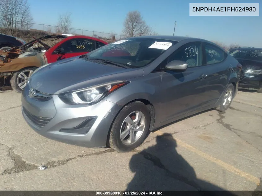 2015 Hyundai Elantra Se VIN: 5NPDH4AE1FH624980 Lot: 39960910