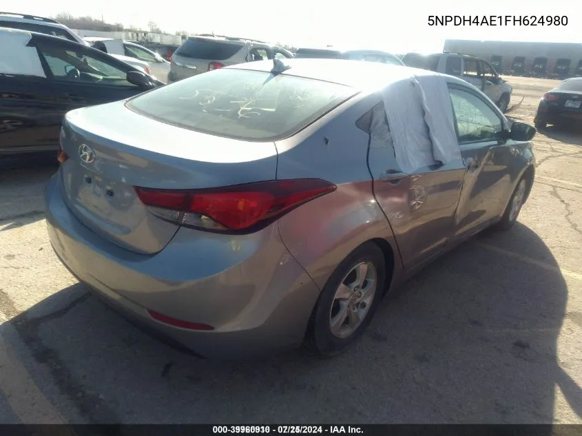 2015 Hyundai Elantra Se VIN: 5NPDH4AE1FH624980 Lot: 39960910