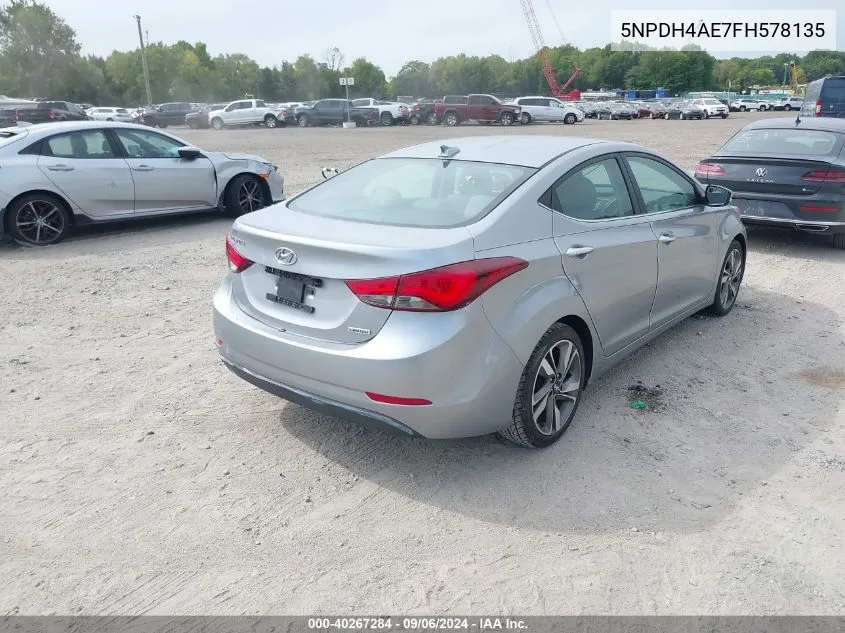 2015 Hyundai Elantra Limited VIN: 5NPDH4AE7FH578135 Lot: 40267284