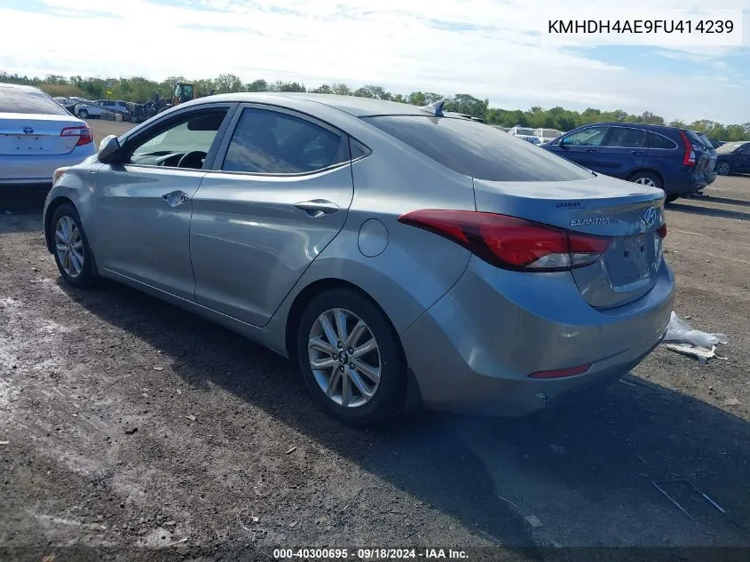 2015 Hyundai Elantra Se VIN: KMHDH4AE9FU414239 Lot: 40300695