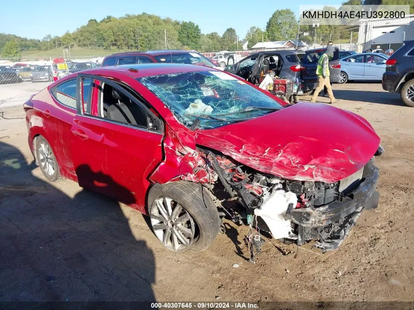 2015 Hyundai Elantra Se VIN: KMHDH4AE4FU392800 Lot: 40307645