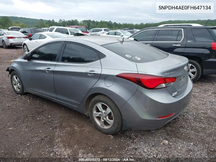 5NPDH4AE0FH647134 2015 Hyundai Elantra Se