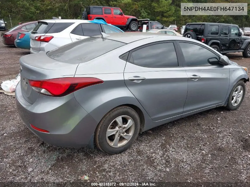 5NPDH4AE0FH647134 2015 Hyundai Elantra Se