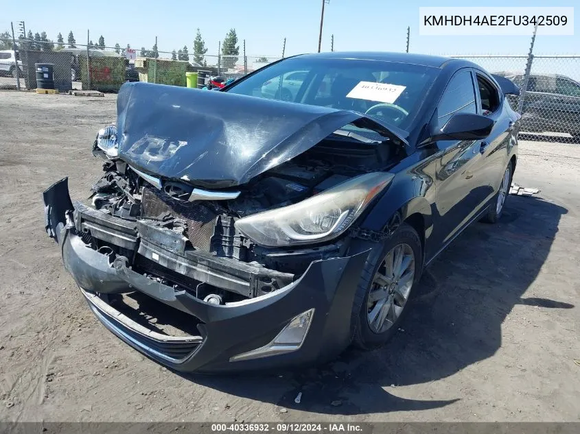 2015 Hyundai Elantra Se VIN: KMHDH4AE2FU342509 Lot: 40336932