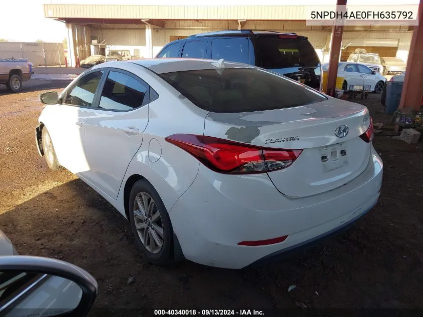 5NPDH4AE0FH635792 2015 Hyundai Elantra Se/Sport/Limited