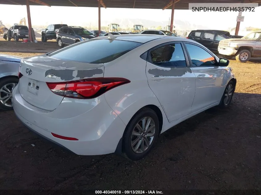 5NPDH4AE0FH635792 2015 Hyundai Elantra Se/Sport/Limited