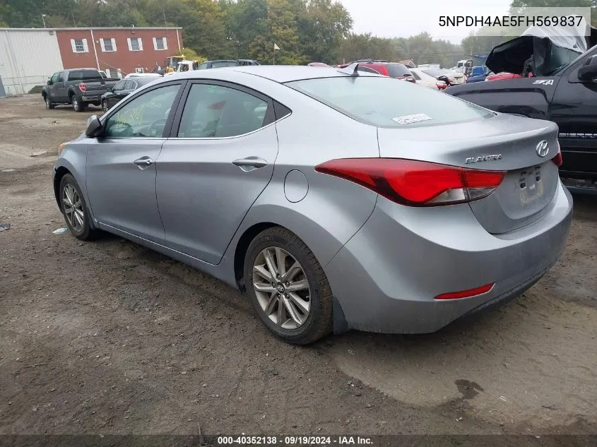 2015 Hyundai Elantra Se VIN: 5NPDH4AE5FH569837 Lot: 40352138